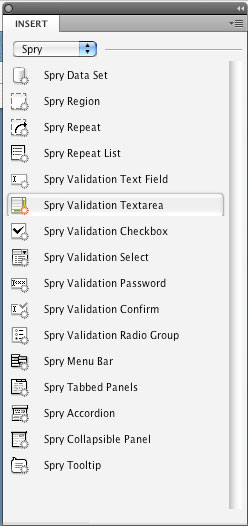 New Spry Features and AJAX Widgets