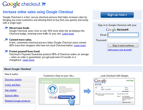 Google Checkout Set up instructions