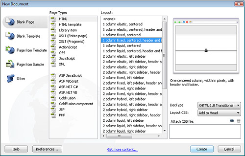 STEP 5 Open or Create a Page in Dreamweaver