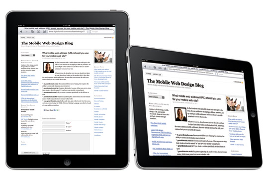 Mobile Blog Design for the iPad