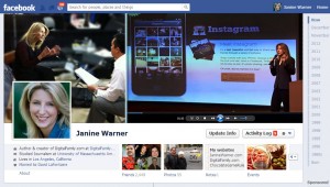 Janine Warner Facebook Profile Timeline example