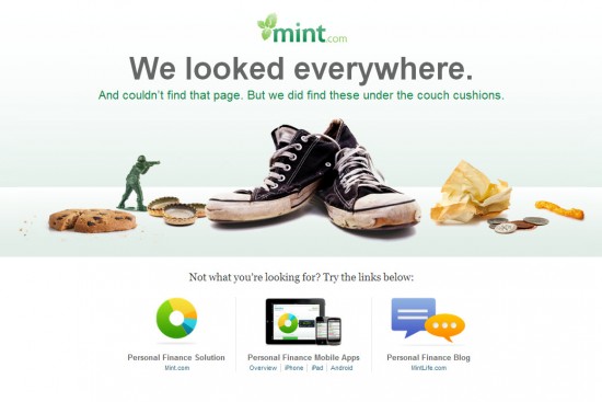 404 Page from Mint.com