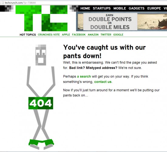 Tech Crunch 404 Page
