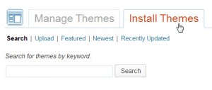 Install themes features in WordPress