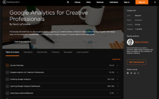 Dave LaFontaine google analytics for creative professionals training videos for pluralsight
